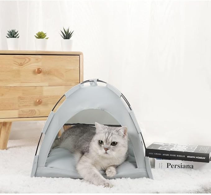 Cat Tent – Lightweight & Breathable Waterproof Shelter Designed for Indoor/Outdoor Adventures, Giving Your pet Safe Outdoor Exploration Joy. (Slate Gray, 13.8×13.8 in)