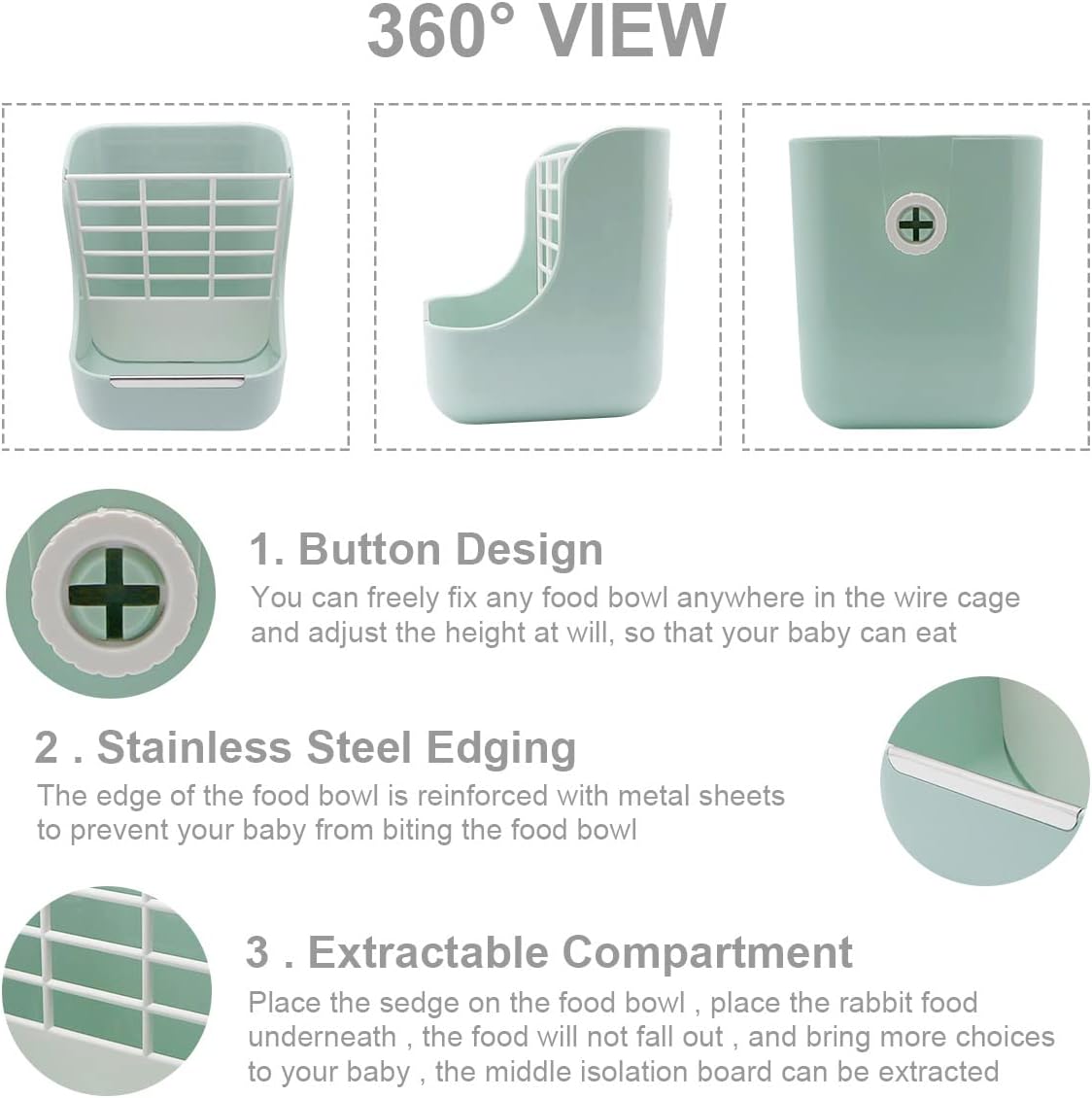 Litewoo Rabbit Hay Feeder Food Bowl Feeding Rack for Small Animal Guinea Pig Chinchilla Bunny Cage Accessories