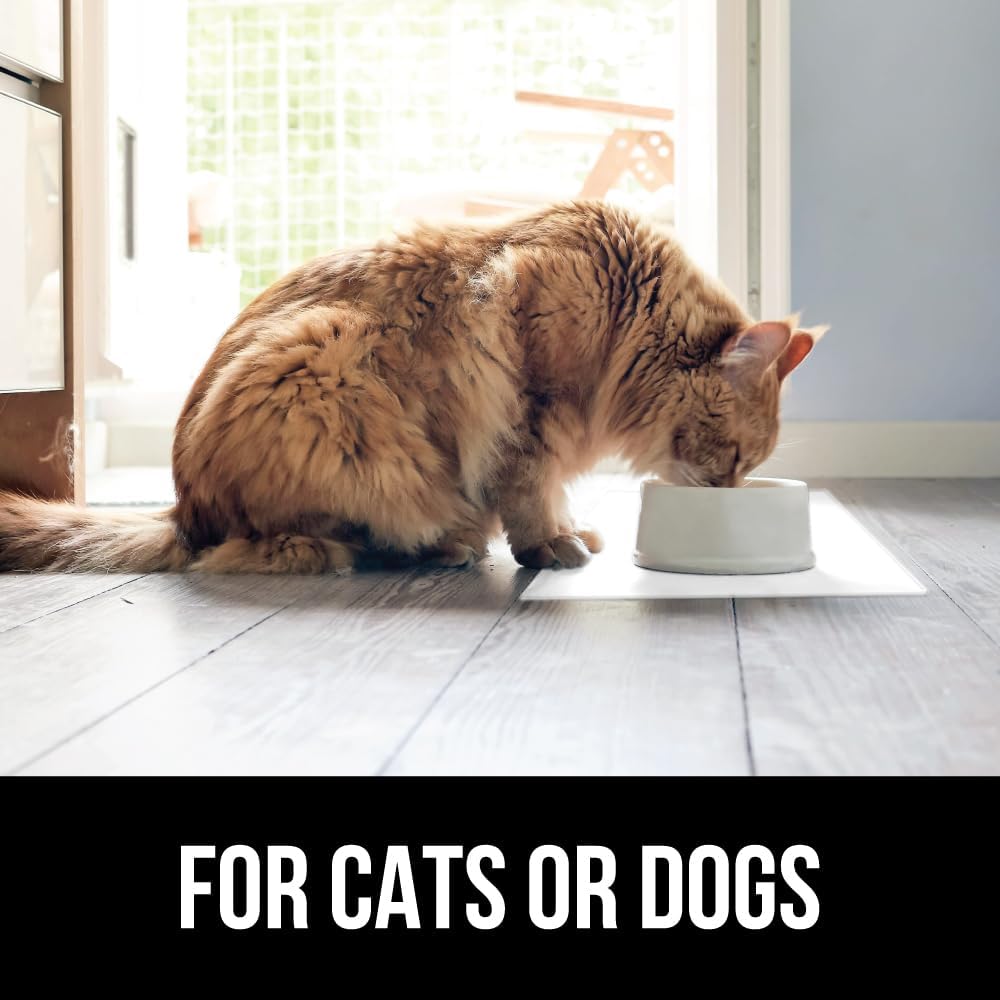 GORILLA GRIP 100% Waterproof Raised Edge BPA Free Silicone Pet Feeding Mat, Dog Cat Food Mats Contain Spills Protects Floors, Placemats for Cats and Dogs Water Bowl, Pets Accessories 16x10, White