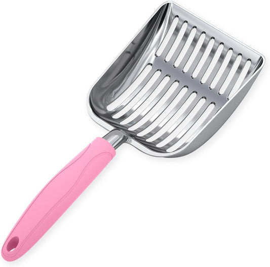 WePet Cat Litter Scoop, Aluminum Alloy Sifter, Kitty Metal Scooper, Deep Shovel, Long Handle, Poop Sifting, Kitten Pooper Lifter, Durable, Heavy Duty, for Litter Box