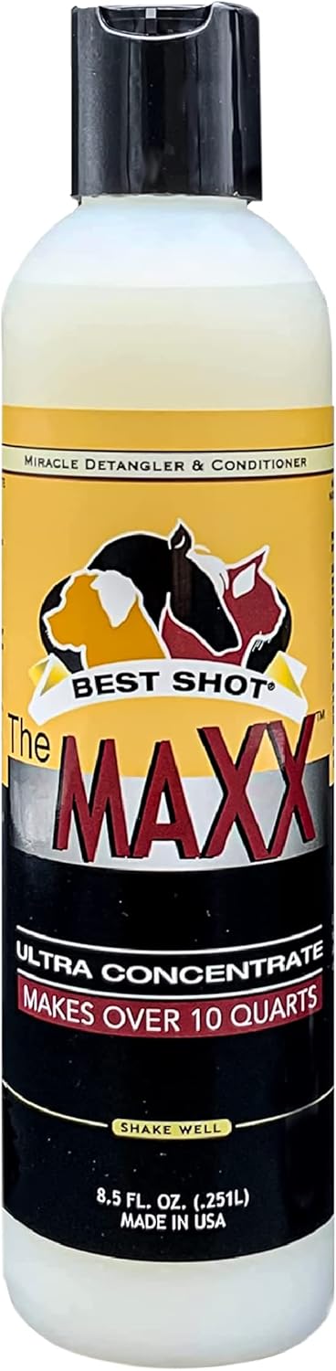 Best Shot The MAXX Ultra Concentrate Miracle Detangler and Conditioner, Moisturizing Conditioner for Pets, Hypoallergenic, 8.5 Oz.