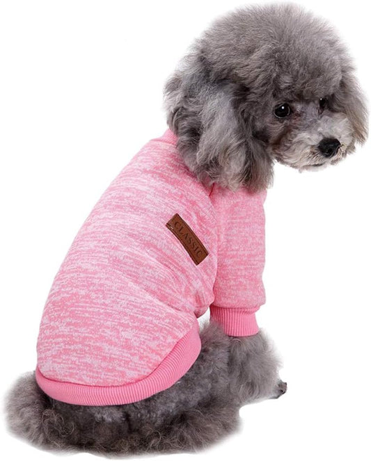 Jecikelon Dog Clothes Dogs Sweater Soft Puppies Clothing Winter Puppy Sweaters Warm Outfit for Dogs Small XXS XS Cat Apparel (X-Large, Pink)