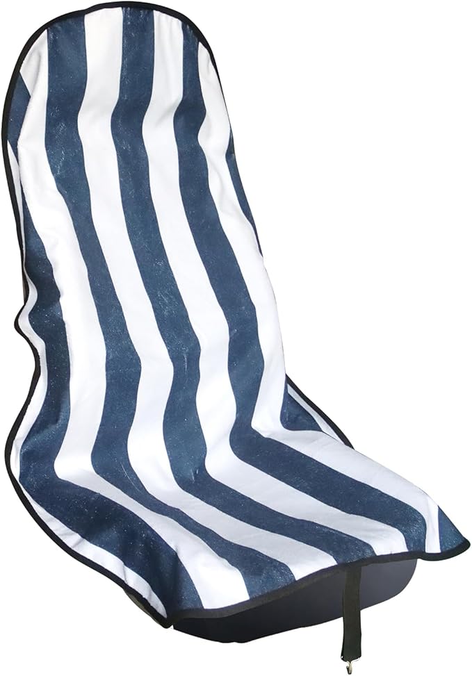 Car Seat Cover Protector Front Seats,for Gym Workout,Running,Swimming,Beach and Hiking,Waterproof Sweat Towel Bucket Seat Covers for Cars SUV Trucks (Blue Stripe, 1Pcs)