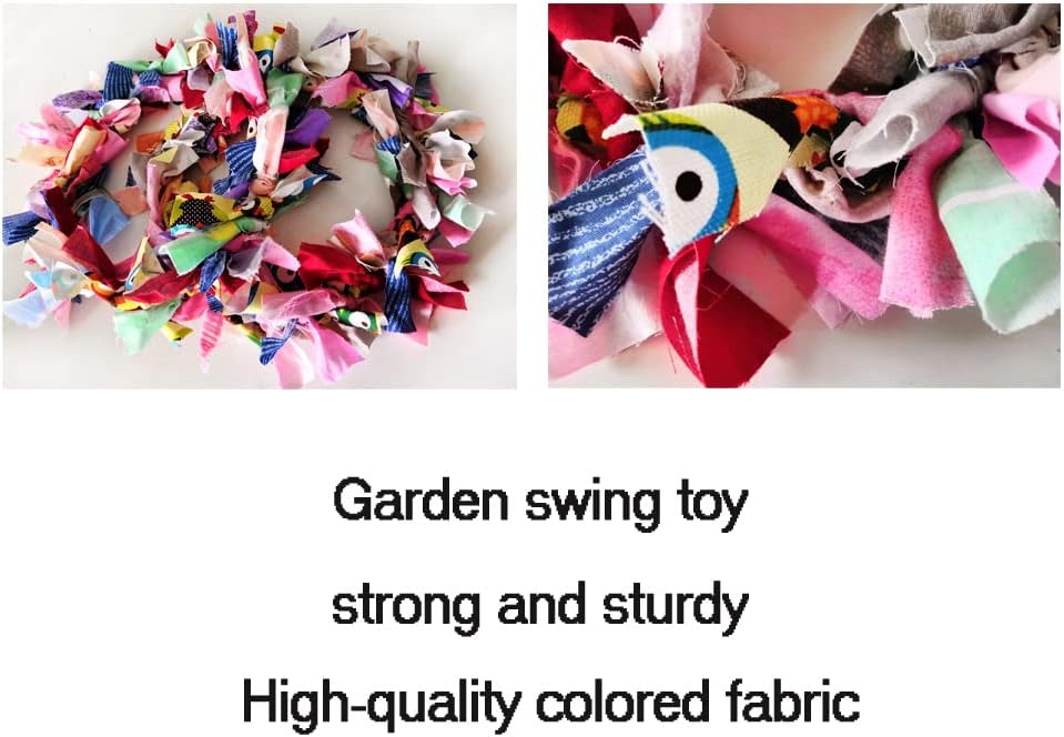 Litewoo Parrot Swing Toy Chewing Garland Toy Pendant Beautifully Decorated for Bird Parakeet Cockatiel Canary Macaw Budgie Lovebirds Conures Finches