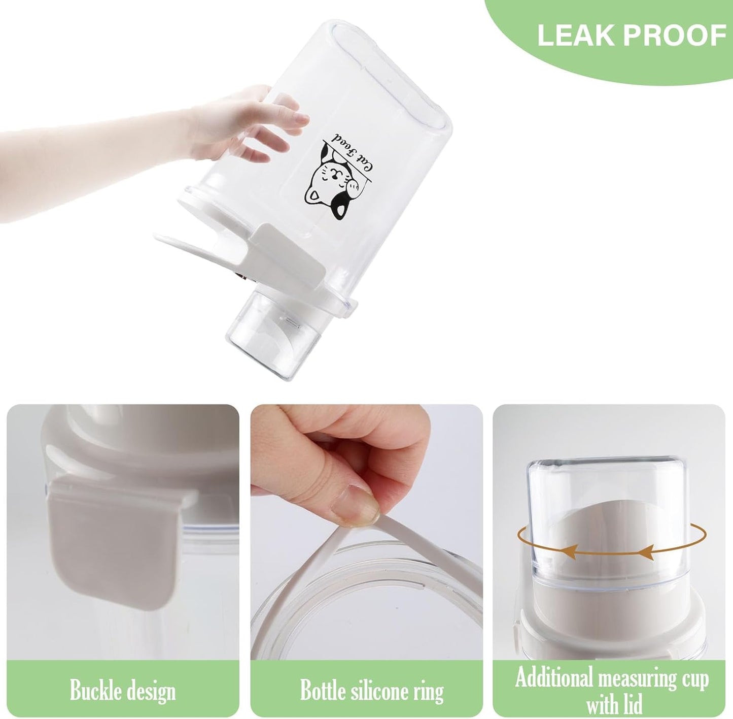 Cat Food Container,Large Capacity Cat Food Storage Container with Airtight Lid,|Portable Pet Food Storage Containers for Dog Food Storing,Canned Cats Travel| BPA Free