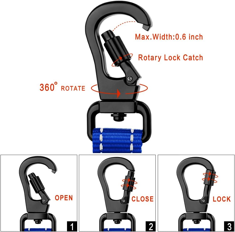 PLUTUS PET Short Dog Leash, Reflective Nylon Padded Handle, Strong Traffic Leash with Carabiner Clip, Perfect for Large or Medium Dogs (10”，Royal Blue)