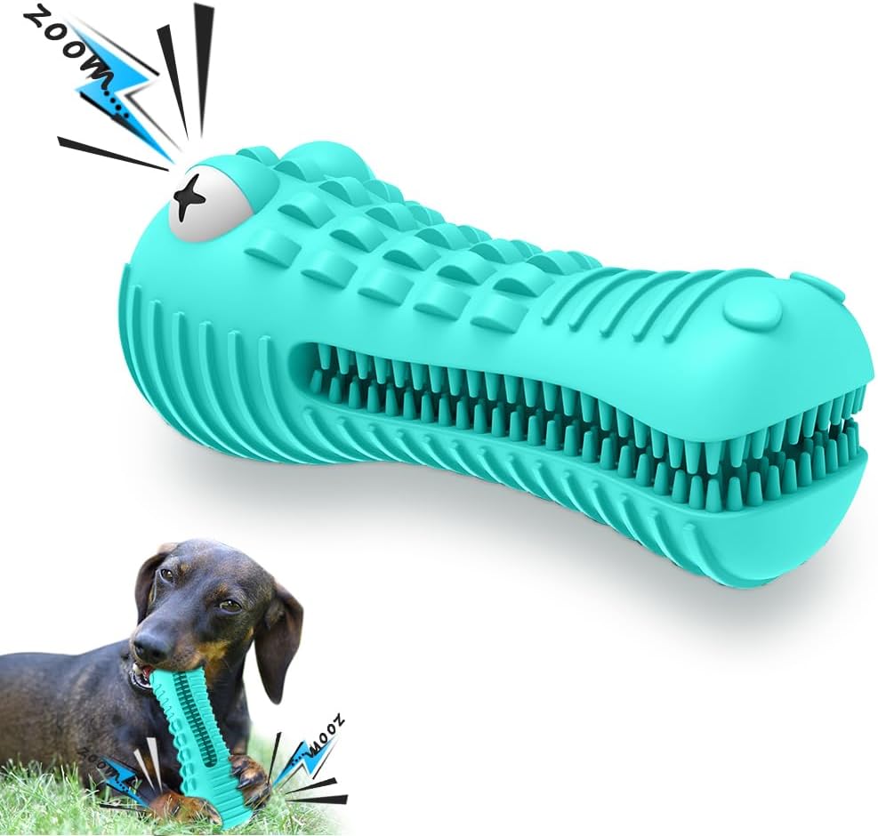 Dog Toys for Aggressive Chewers Large Medium Breed, Indestructible Dog Toothbrush Chew Toys, Squeaky Interactive Tough Extremely Durable, Dogs Toys to Keep Them Busy