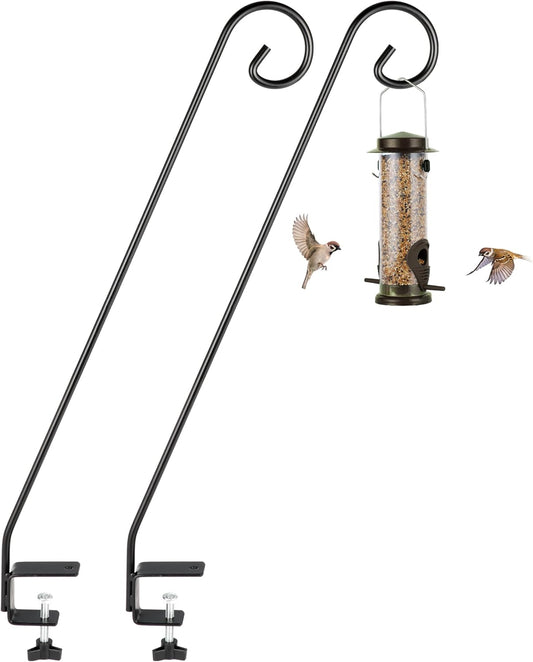 MIXXIDEA 2 Packs Heavy Duty Deck Rail Pole Deck Hook, Extensible and Adjustable Deck Hook for Hanging Bird Feeder, Plants, Suet Baskets,Wind Chimes,Lanterns