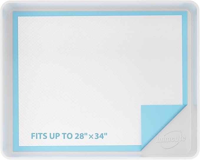 IMMCUTE Pee Pad Holder for Dogs, Thickened Soft Silicone Extra Large Puppy Pad Holder Fits Up to 28" x 34" Pee Pads, Non-Slip High Edge Pee Pad Holder, for Leak-Proof Urine, Floor Protection