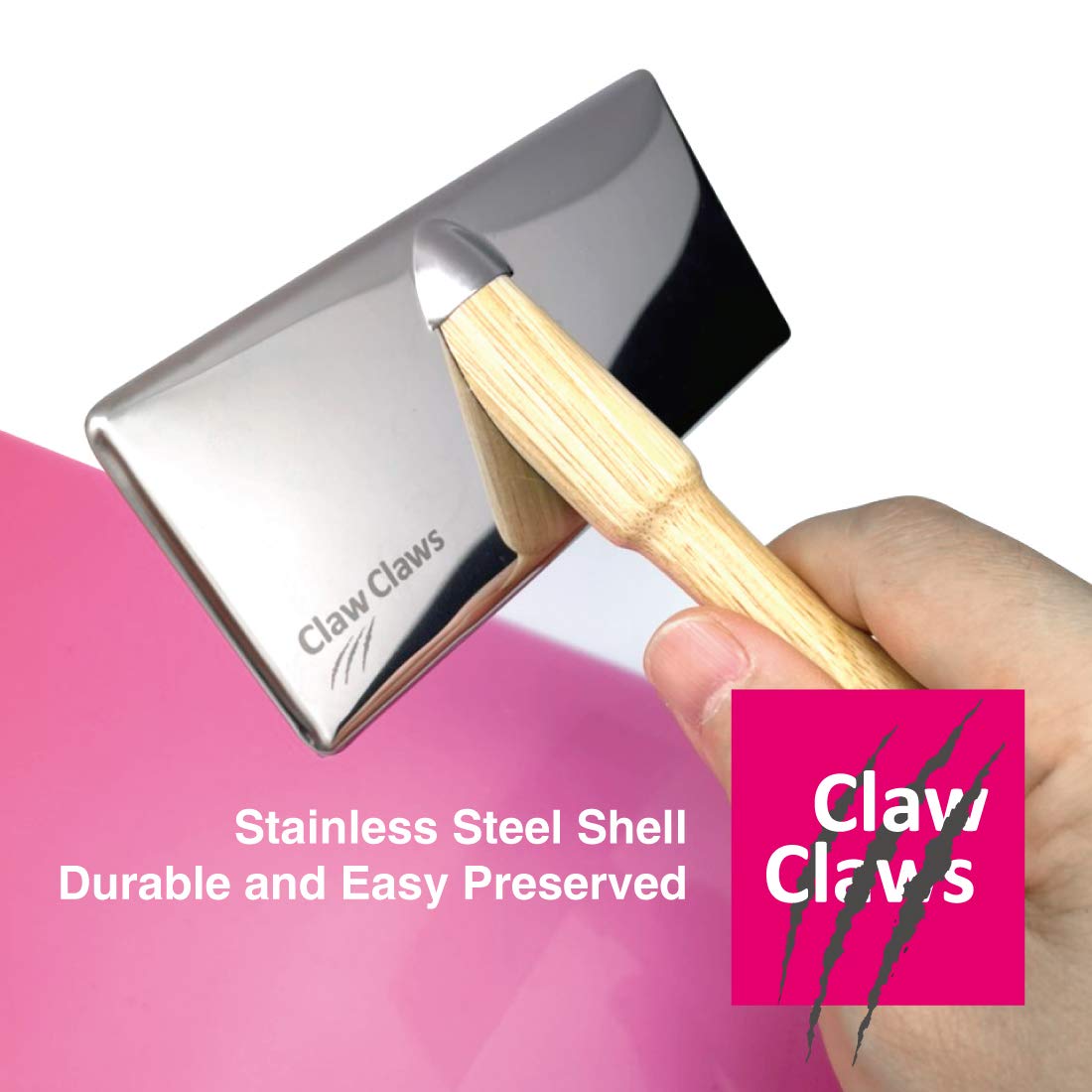 Pet Slicker Brush for Medium Dogs, Wooden Handle with Stainless Steel Soft Pins, Gently Remove Tangled, Loose Undercoat and Mats Hair, Pet Grooming Brush Tool (6.6")