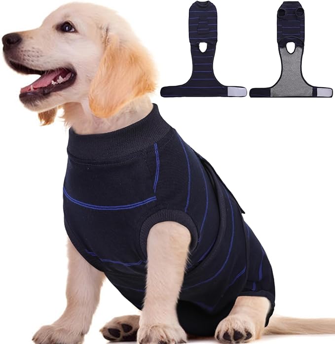 Kuoser Recovery Suit for Dogs After Surgery,Dog Surgery Suit Female Male Spay,Neuter Anti-Licking Dogs Onesie,Abdominal Wound Skin Disease Dog Surgical Suit Snugly Pet Collar Alternative Vest Bodysuit