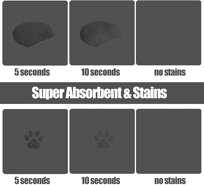 Large Pet Feeding Mat, Absorbent Quick Dry Dog Mat for Food and Water Bowl, Non Skid Cat Bowl Mat, No Stains for Pet Water Dispenser Pet Supplies for Messy Drinkers