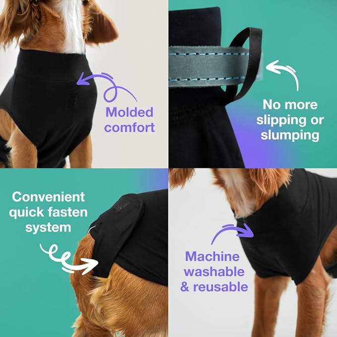 PupShield - Dog Surgery Recovery Suit Male and Female - All Dog Sizes - Easy to Use Anti Licking Design Breathable Comfortable - Spay & Neuter Recovery Suit, Surgical Onesie - Cone Alternative