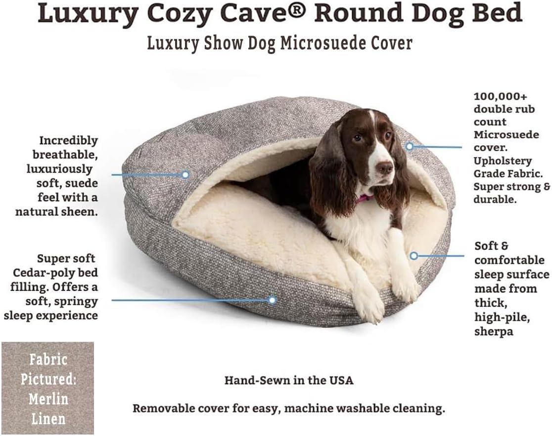 Snoozer Luxury Microsuede Cozy Cave Pet Bed, Show Dog Collection, Small, Merlin Pewter