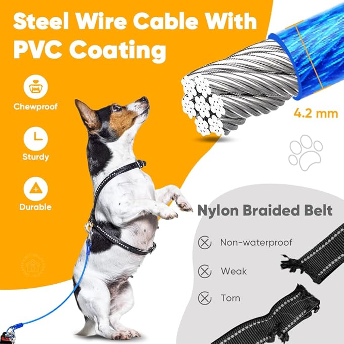 Petbobi Dog Seat Belt for Car - 2 Pack Chew Proof Durable Dog Seatbelt Tether for Small Medium Large Pets - Metal Vehicle Harness Restraint with Double Clips and Latch - Car Leash for Safety Travel