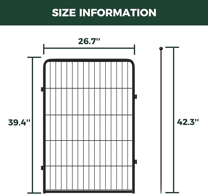 FXW Rollick Unleashed Dog Playpen for Indoor, Yard, RV Camping, 40 inch 2 Panels for Medium and Large Dogs, Black│Patented