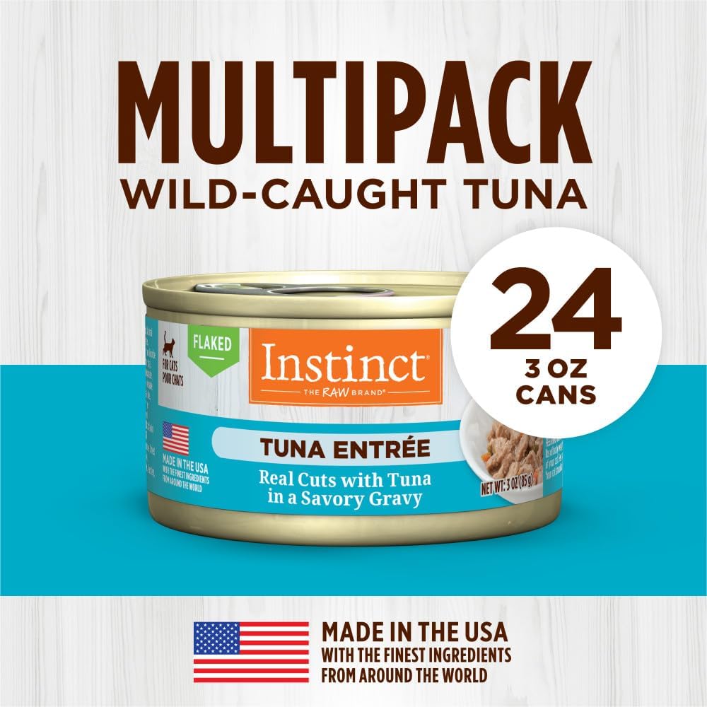 Instinct Flaked Entrée Wet Canned Cat Food - Tuna, 3 oz. Cans (Pack of 24)