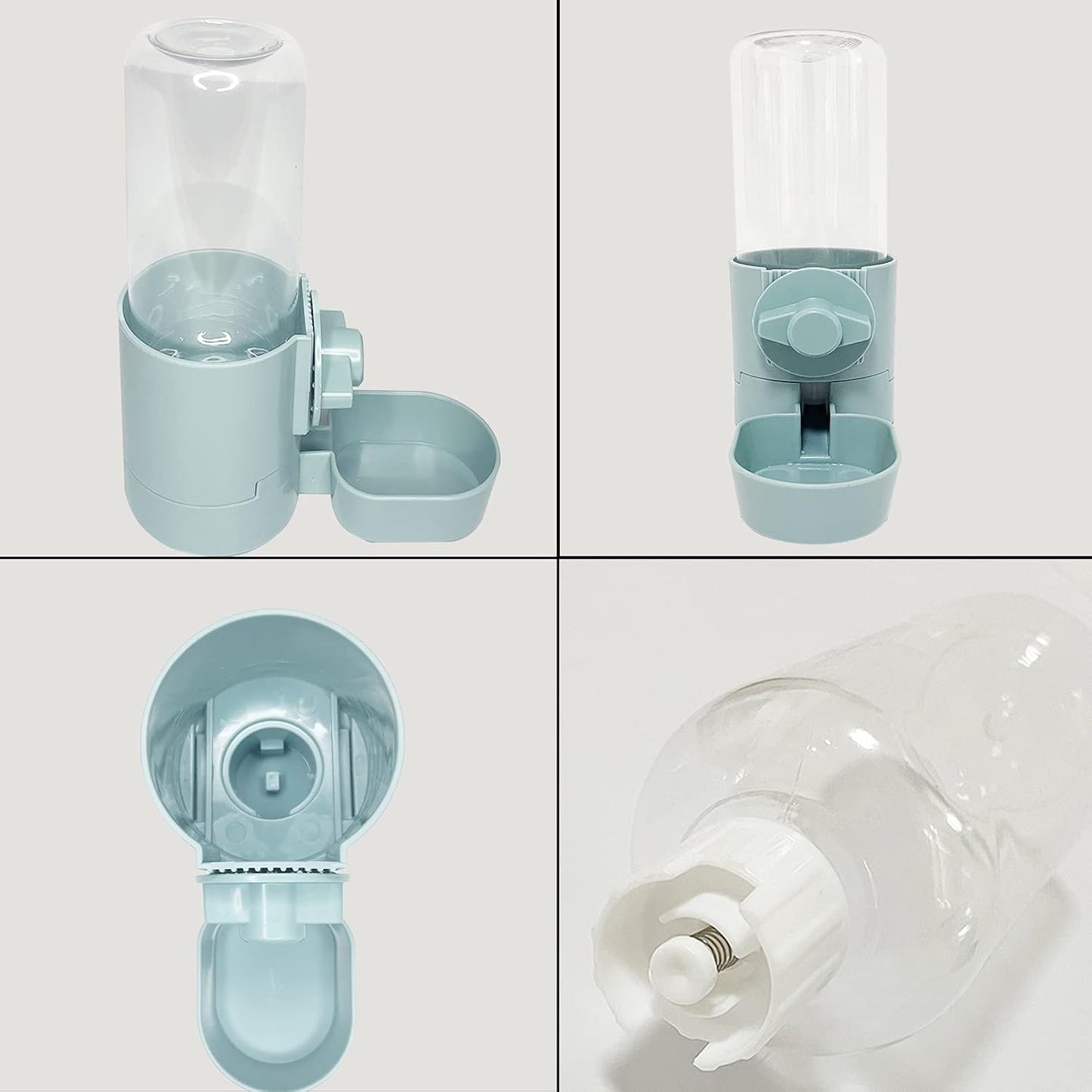 Rabbit Water Bottle 17 OZ Bunny Hanging Water Fountain Automatic Guinea Pig Water Dispenser No Leak Drinking Feeder for Bunny Chinchilla Hamsters Cat Dog Small Animals (Blue)