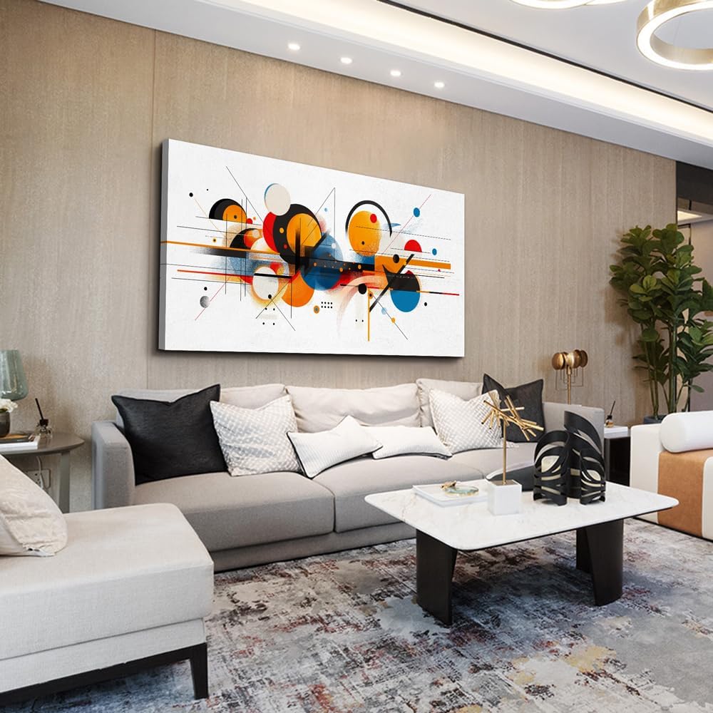 hyidecorart Large Wall Decorations For Living Room Wall Art For Bedroom Line Color Block Abstract Pictures Artwork Hang Pictures For Office Decor Hotel Canvas Prints Art Modern Home Decorations