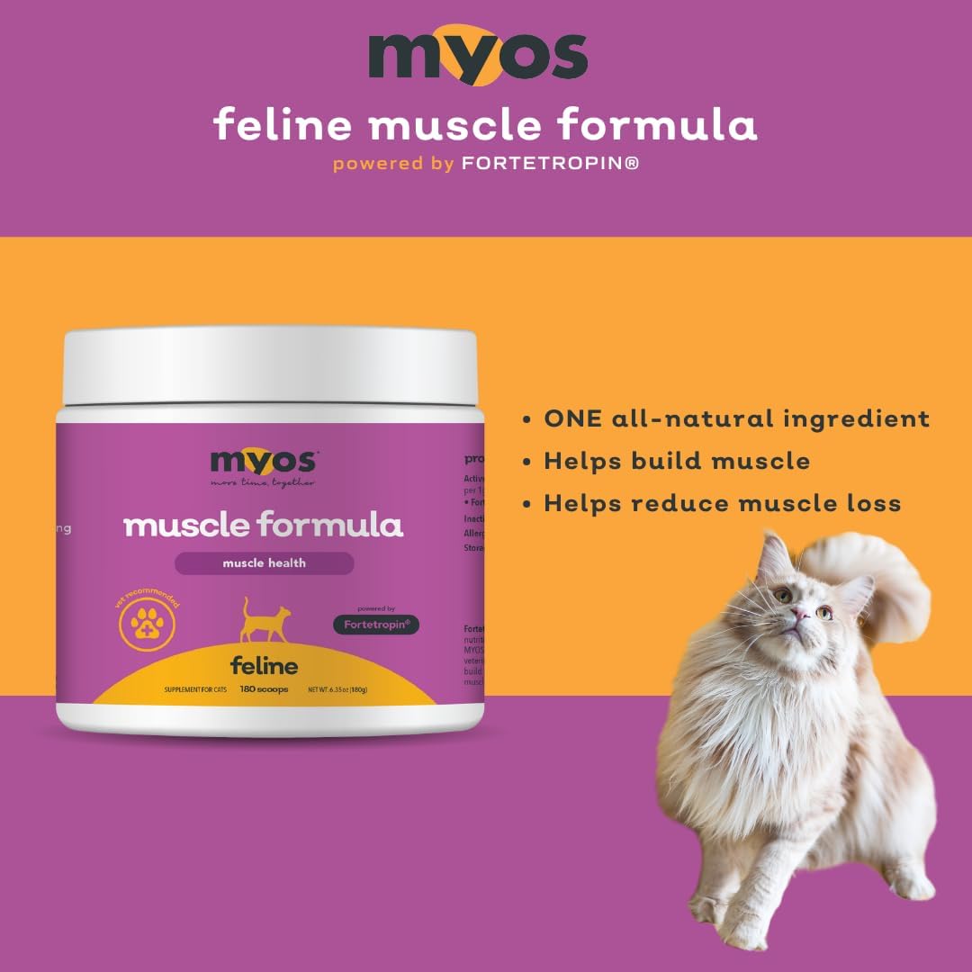 Powered by Fortetropin for Senior Cats - Aids Weight Gain, Muscle Growth & Mobility Support - Natural, Cat Nutritional Supplement - 180 Servings