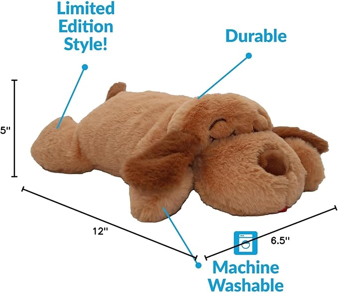 Original Snuggle Puppy Toys - Heartbeat Puppy for Dogs - Pet Anxiety Relief and Calming Aid - Comfort Dog Toys for Behavioral Training in Sleeping Biscuit