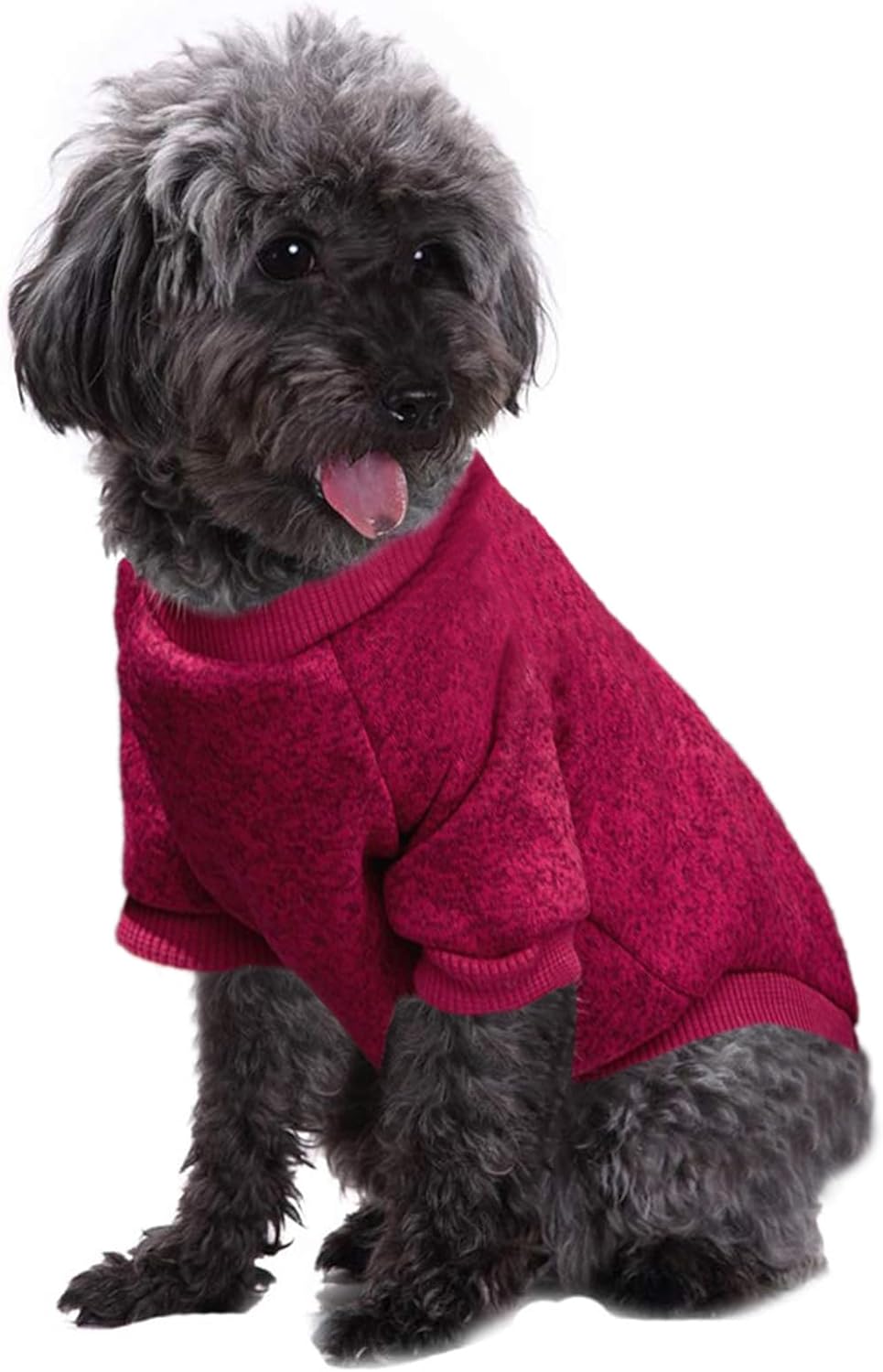 Jecikelon Dog Clothes Dogs Sweater Soft Puppies Clothing Winter Puppy Sweaters Warm Outfit for Dogs Small XXS XS Cat Apparel (Wine red, XS)