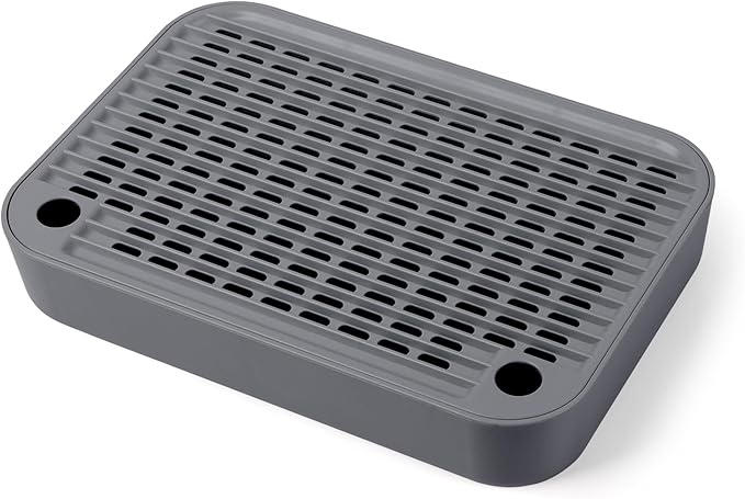 Cat Litter Box Ramp Mat with Filter Function, Cat Step Pedal Stool for Self-Cleaning Litter Box, Easy to Clean, Ideal for Kitten & Elderly Cats (Dark Grey)