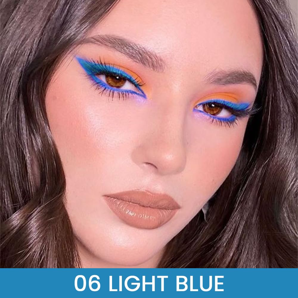 evpct 1Pcs Light Blue Gel Eyeliner Pencil Eye Black Face Paint Stick Makeup Set Waterproof Matte Cream Crayon Eyeliner Pencil Set Cat Eye Liners Eyeshadow Guide delineador de ojos contra el agua