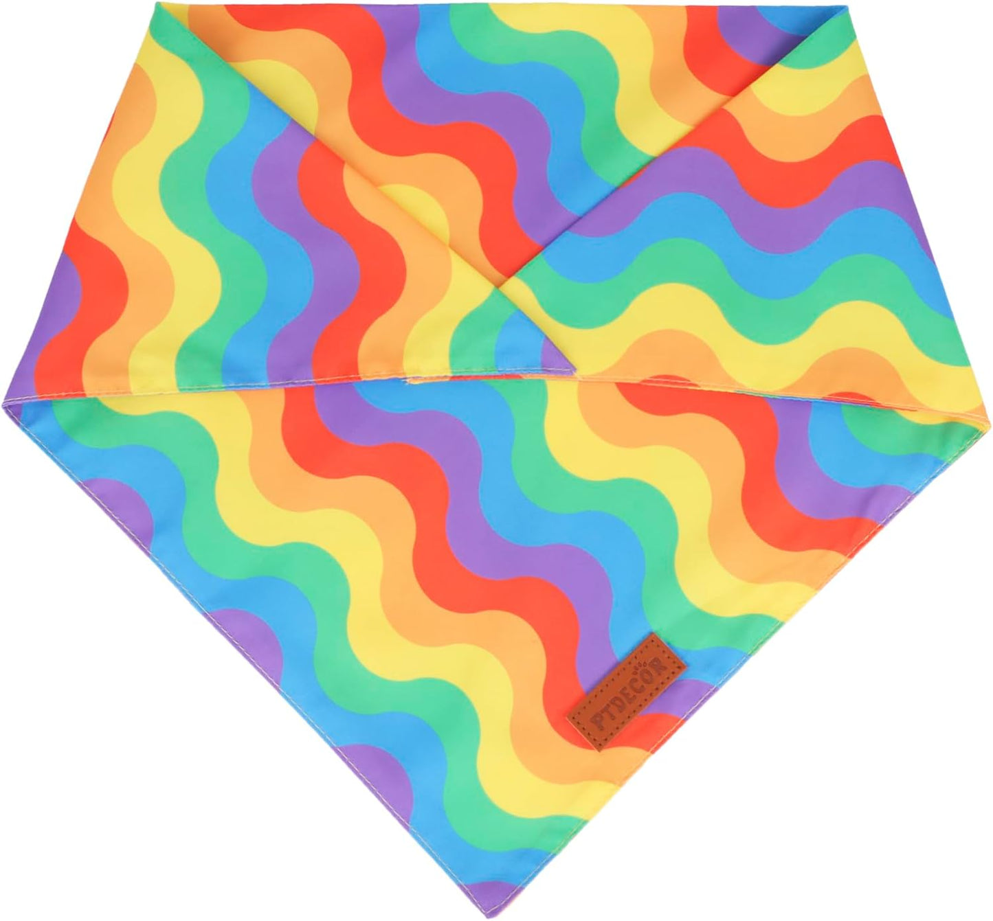 PTDECOR Rainbow Dog Bandanas Pride Day Dog Scarf Reversible Triangle LGBT+ Rainbow Bandanas for Extra Large Dogs Pets (Pride, X-Large)