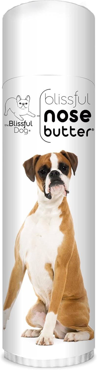 The Blissful Dog Fawn Boxer Nose Butter for Dry, Cracked Skin, Lick-Safe Dog Nose Balm with Moisturizing Shea Butter, Almond, Olive, and Essential Oils, Pet Supplies, Uncented, 0.50 oz.