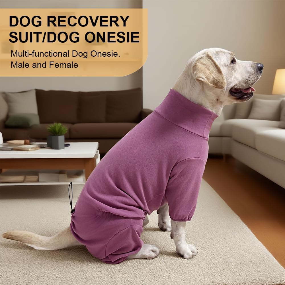 Dog Pyjamas PJS Sweater Clothes and Home Clothing Suitable for Medium to Large Breeds of Dogs, Dog Neutering Suits, Extra-Large Stretch Fabric, Four-Legged Clothes(Thickened Red, 3XL)