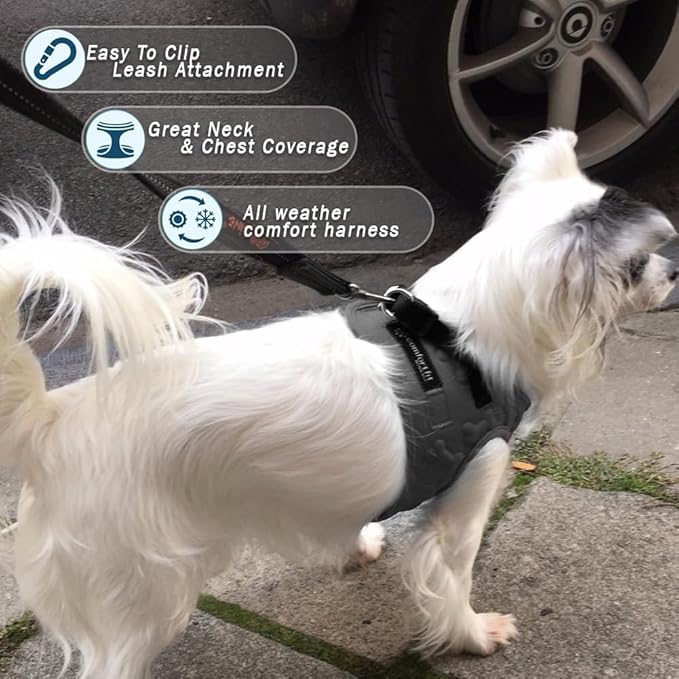 Comfort Fit Dog Harness No Pull No Escape Harness Adjustable Buckles Soft Padded Reflective Choke Step in Dog Vest with Easy Control Handle for Small Medium Large Dogs & Puppies