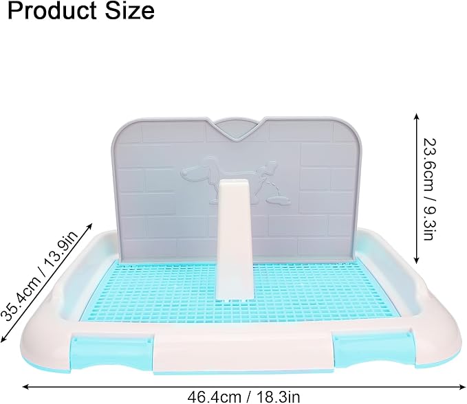 Indoor Dog Potty Tray, Miniature Poodle Dog Pad Holder Tray, Puppy Training Anti Slide Plastic Potty Tray Dog Toilet, Dog Litter Box for Small and Medium Dogs (Blue)