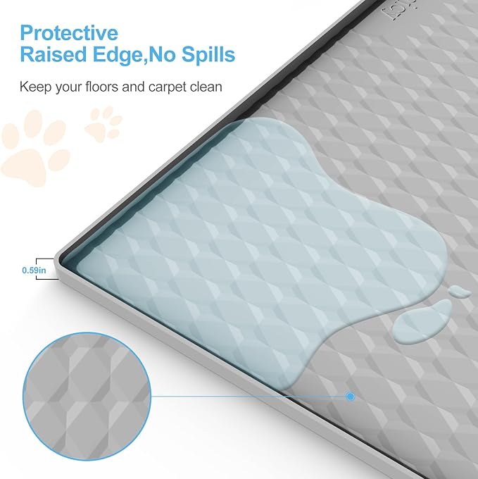 Pee Pad Holder for Dogs,Silicone Dog Puppy Pad Holder, 24 x 24 No Spill Raised Lip High Edge,Portable, Leak-Proof Mat Holder for Dog Training Pads,Square Potty Trays for Home Floor Protection