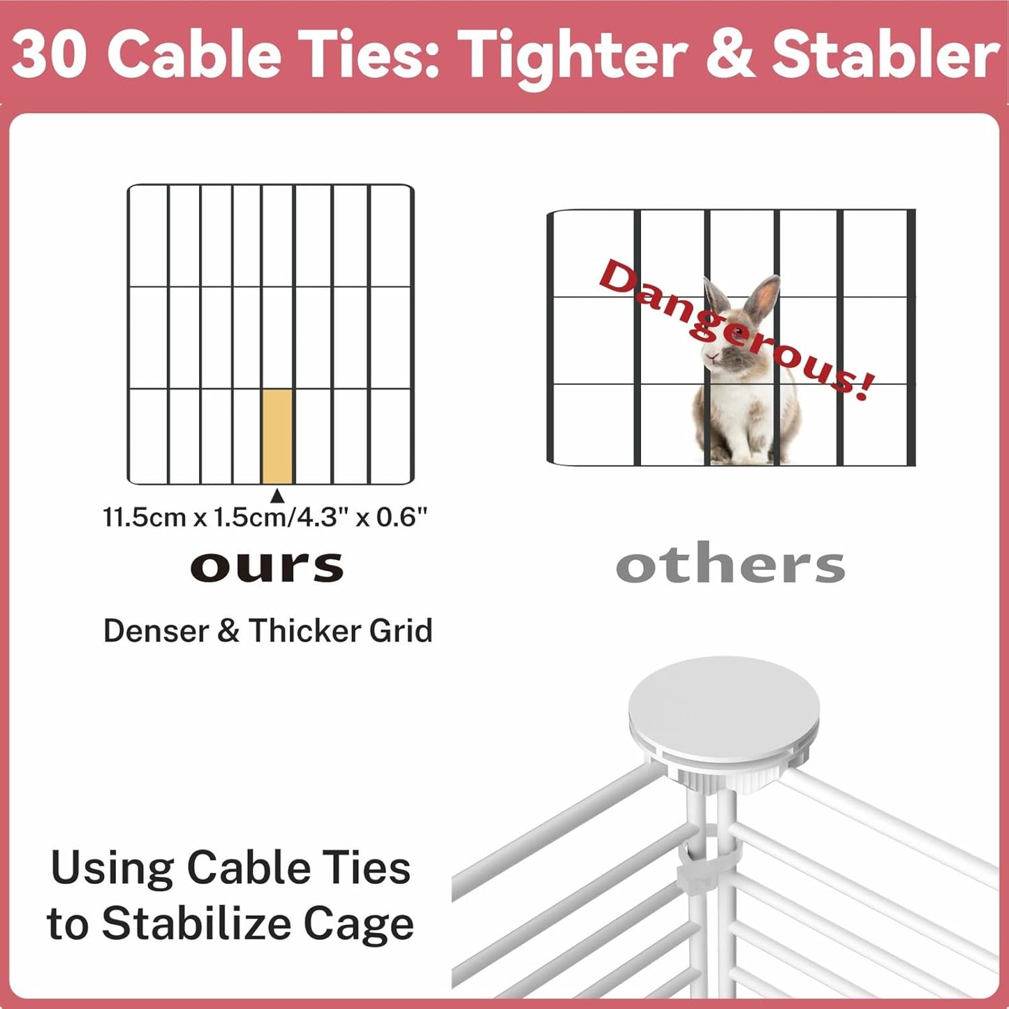 Large Guinea Pig Cages Indoor on Wheels, 3 Tier C&C Ferret Cage Small Animal Hideout House with Top & Removable Tray, Pet Playpen Fence for 1-3 Hamster, Rat, Chinchilla, Hedgehog