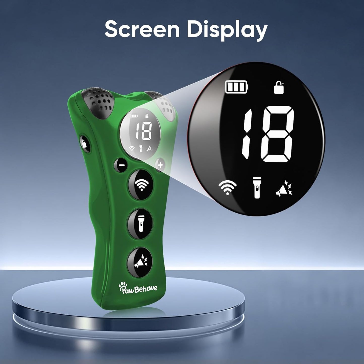 Ultrasonic Dog Bark Deterrent Device –10-Level Adjustable Anti Barking Trainer with Flashlight, Strobe, E-Clicker(18 Whistle Sounds)–No Shock, Collar-Free Dog Behavior Correction Devices