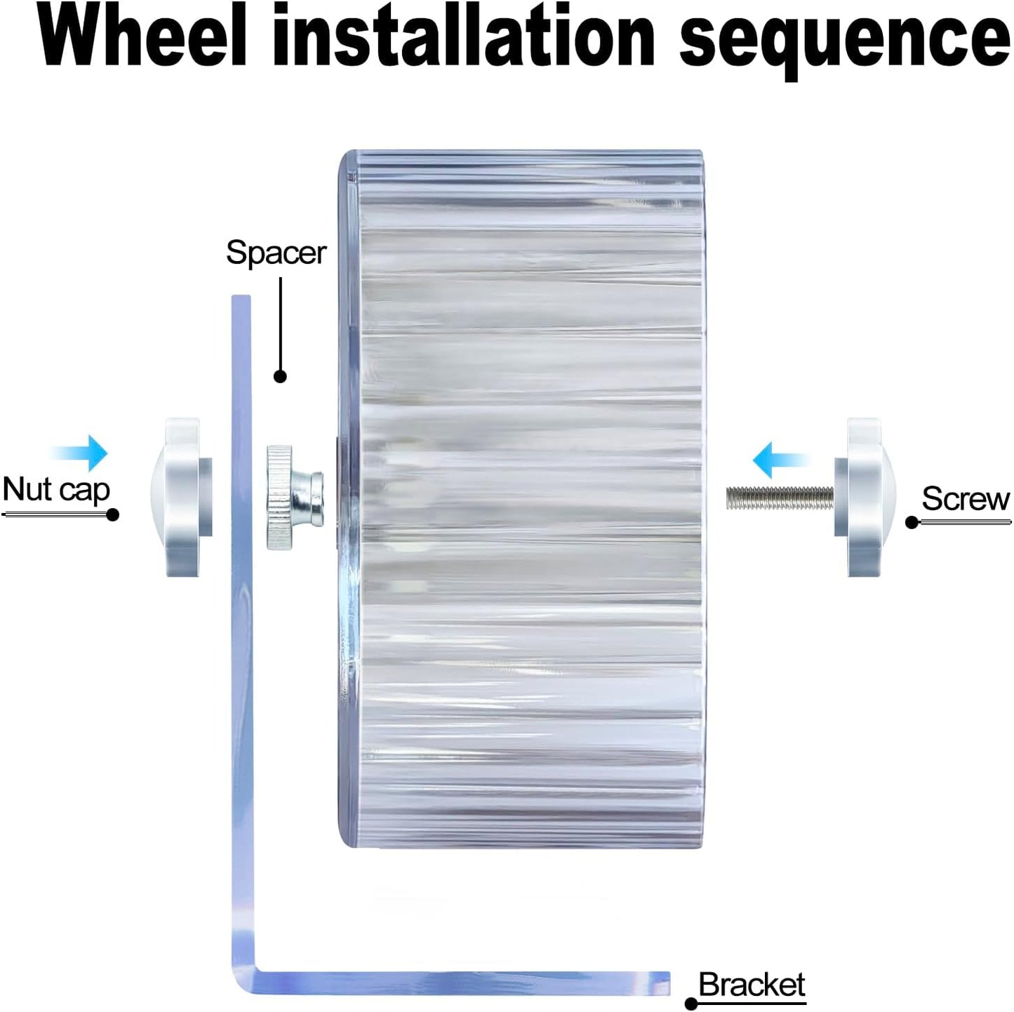 Silent Hamster Wheel, Super-Silent Hamster Exercise Wheels Accessories, Quiet Running Wheels, Adjustable Stand for Hamsters Mice Or Other Small Animals (Ф 8.3 inch, Transparent)