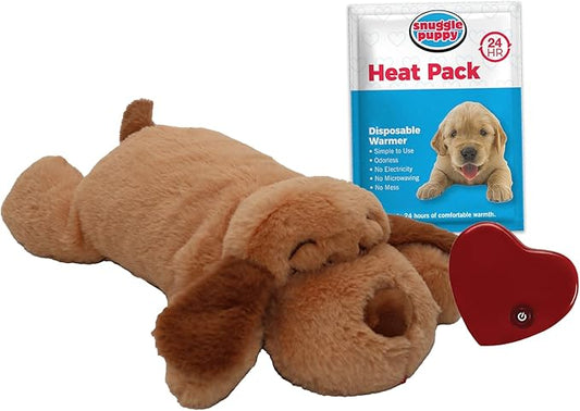 Original Snuggle Puppy Toys - Heartbeat Puppy for Dogs - Pet Anxiety Relief and Calming Aid - Comfort Dog Toys for Behavioral Training in Sleeping Biscuit