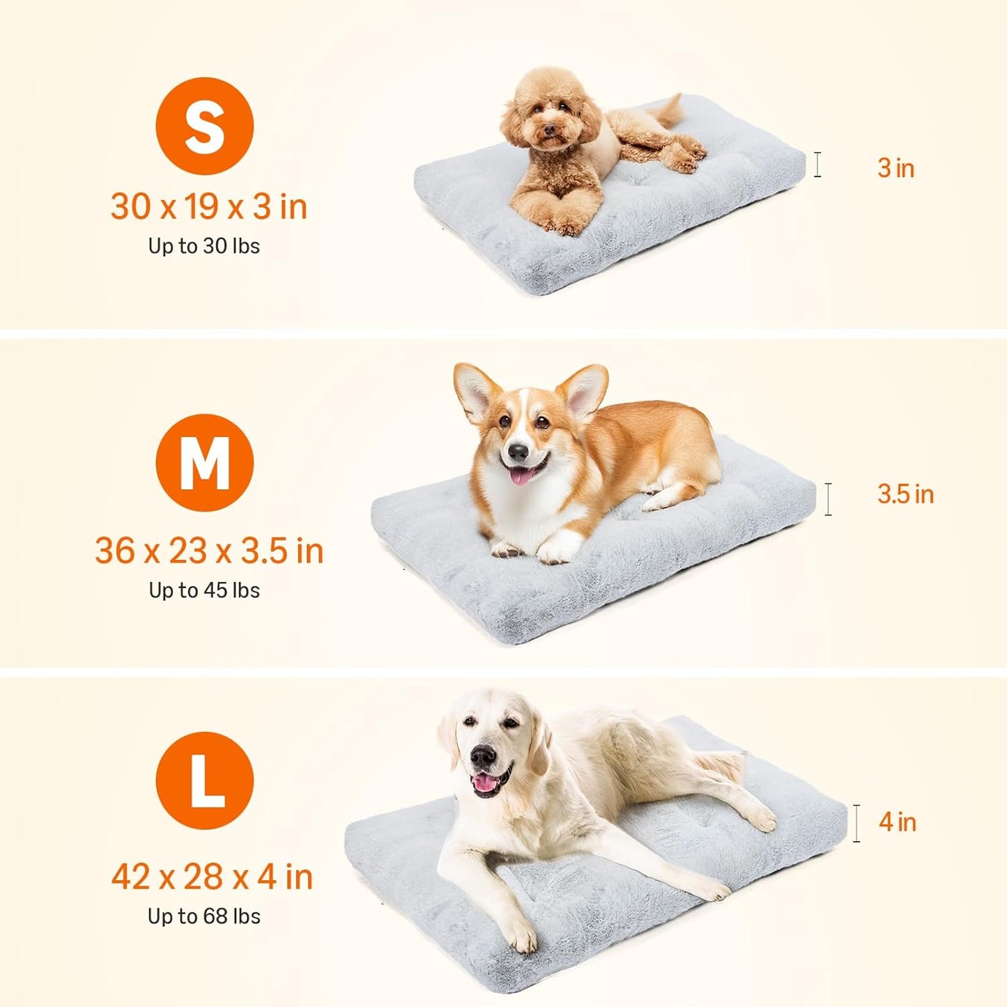 Amazon Basics Large Dog Bed for Crate, Washable Large Dog Mat for Pet Kennel, Anti-Slip, Cama para Perros, 42x28x4 Inches