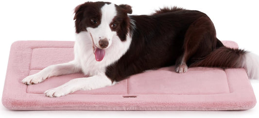 MADE 4 PETS Dog Crate Pad Bed for Large Dogs, Washable & Reversible, Anti-Slip Kennel Mat for Cozy Sleeping, Soft Fluffy Dog Bed for Indoor & Outdoor Use, 36"x27", Pink