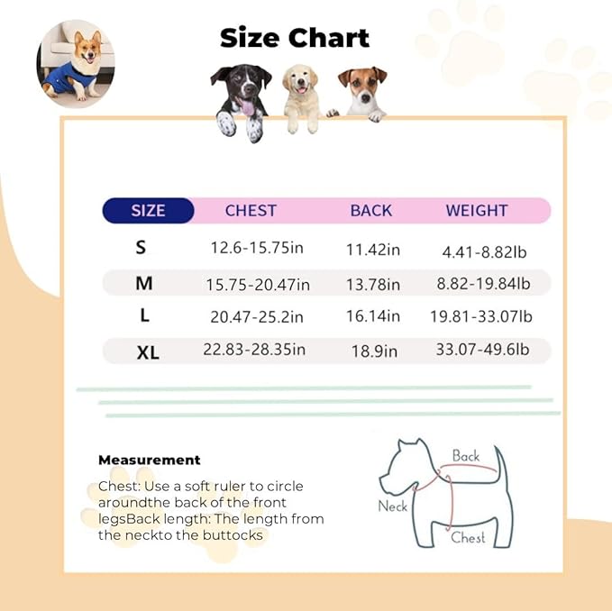 Dog Surgery Recovery Suit,Abdominal Surgical Suit for Dogs,Recovery Suit for Dogs,Prevent Licking Surgical Wound Dog Cone Alternative Blue XL