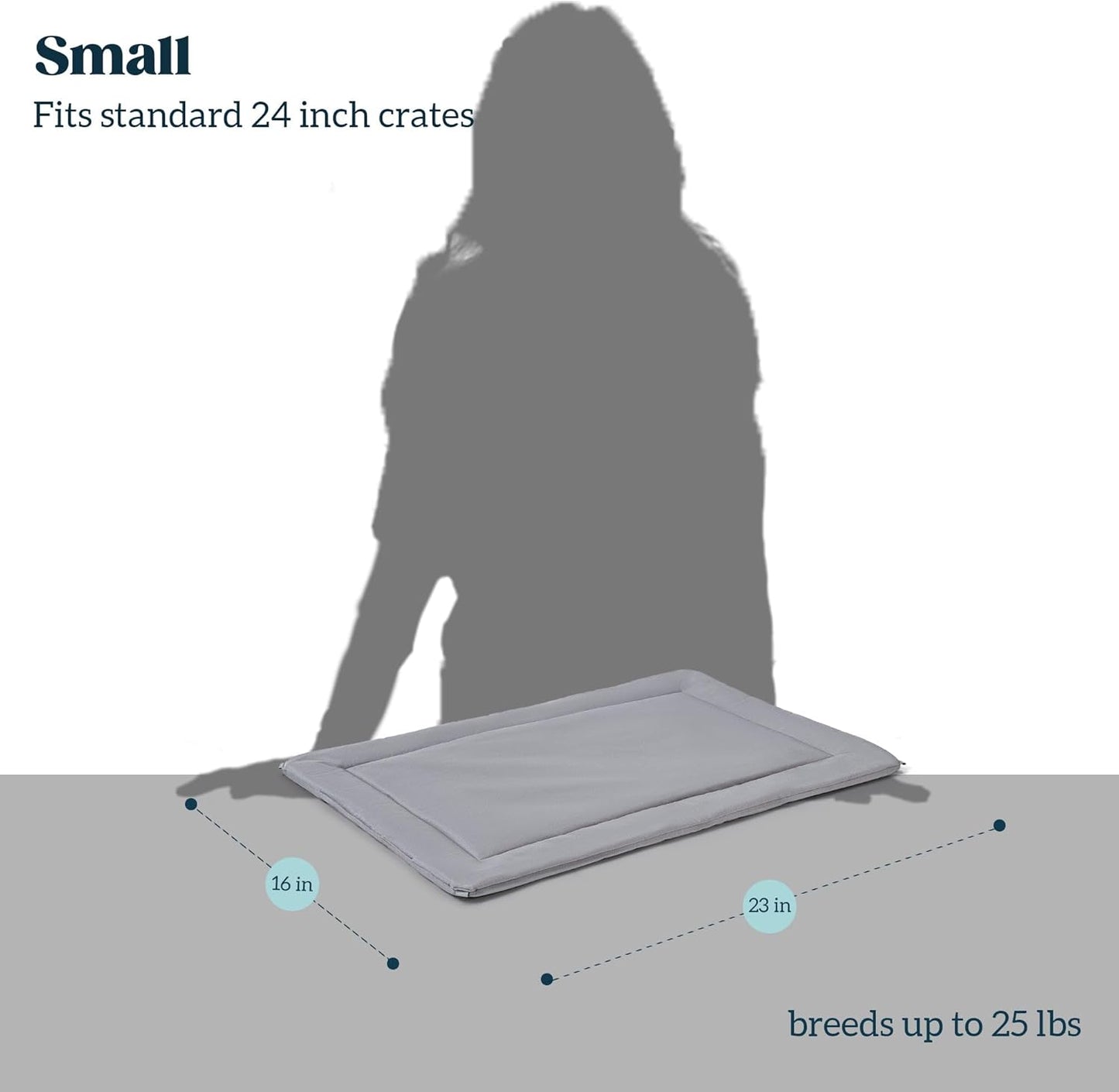 Cybarmour Chew Proof Dog Crate Pad - Outdoor Indestructible Dog Bed - Tough - Potable - Machine Washable - Water & Dirt-Resistant - Small Breeds & Fits 24-Inch Crate - 23"x16", Limestone