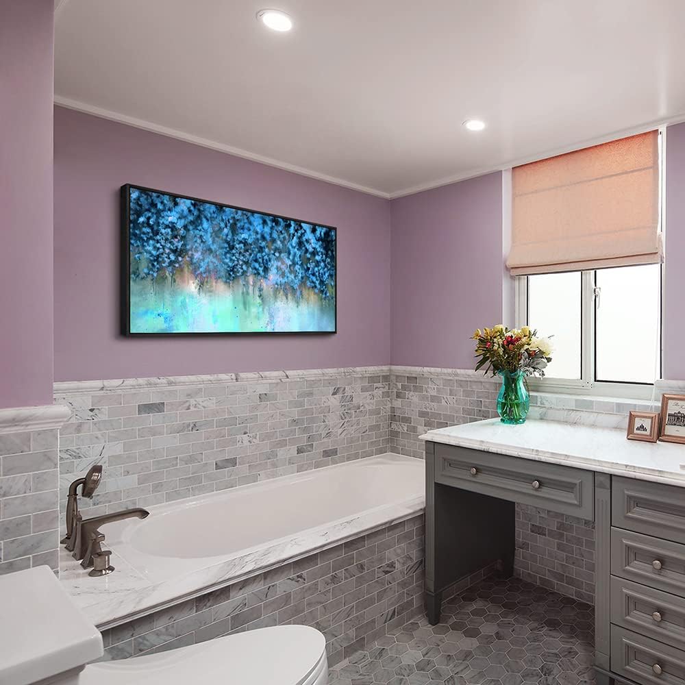 Framed Abstract Canvas Wall Decor For Living Room Wall Decorations For Bedroom Modern Office Wall Decorations Blue Fashion Pictures Artwork Bathroom Canvas Art Prints Kitchen Home Decor 20" X 40"