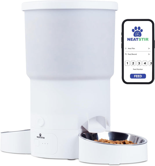 Automatic Cat Feeder for 2 Cats – Dual Food Dispenser with App Control, 5L Capacity (20 Cups), Smart Cat Food Dispenser for Multi Cats, Dual Pet Feeder with Stainless Steel Bowls and WiFi