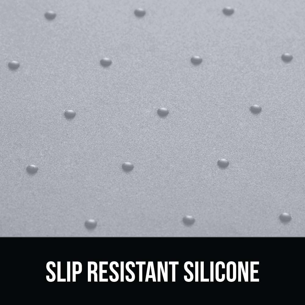 GORILLA GRIP 100% Waterproof Raised Edge BPA Free Silicone Pet Feeding Mat, Dog Cat Food Mats Contain Spills Protects Floors, Placemats for Cats, Dogs Water Bowl, Pets Accessories 23x15 Light Gray