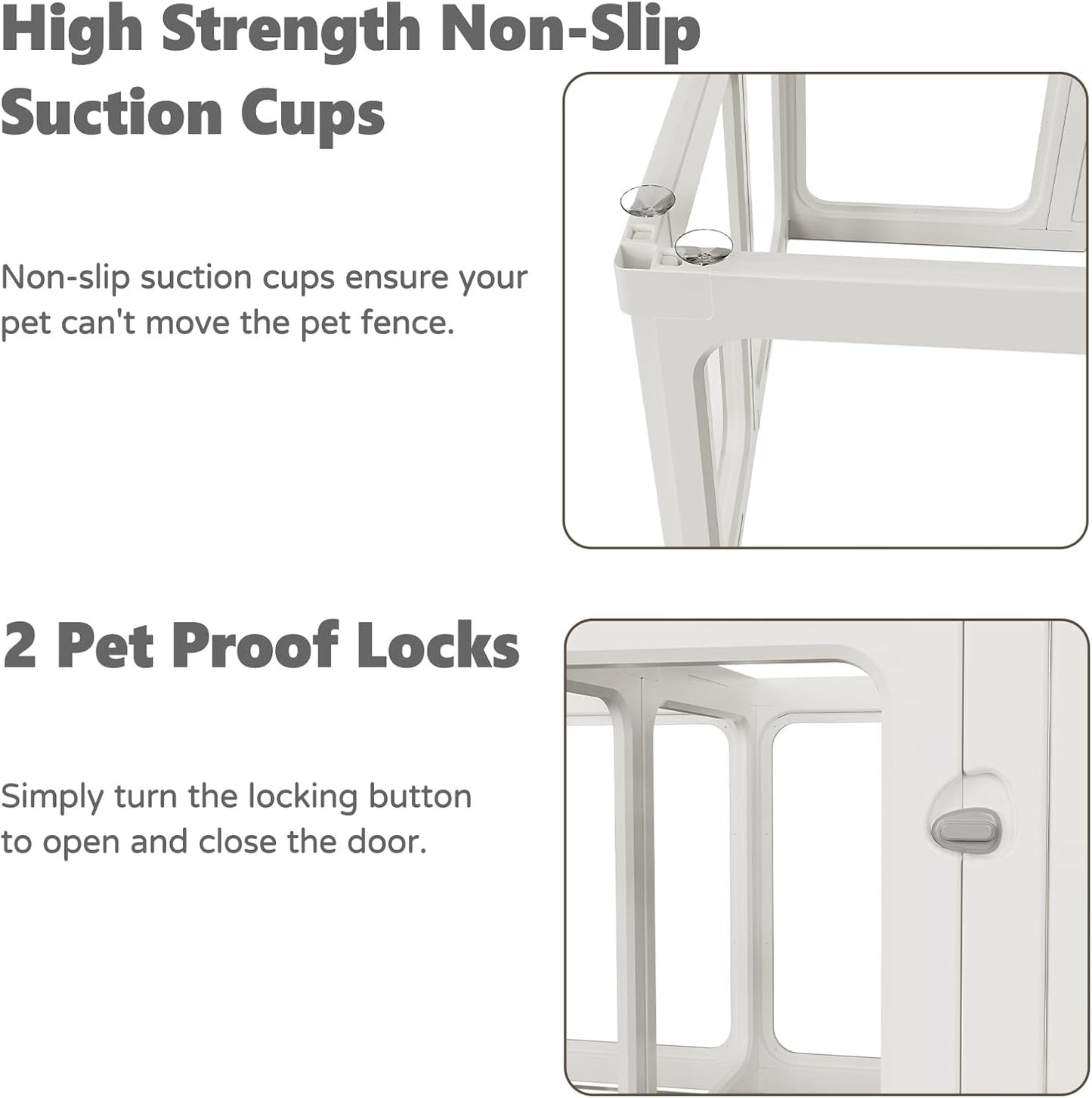 Clear Acrylic Dog Playpen with Door, for Puppy Cat Rabbit Transparent Pet Pen, Dog Playpen Indoor, Dog Fence, Easy Assemble & Cleaning Dog Pen for Small & Medium Dogs (29.5“ Height, 14PCS)