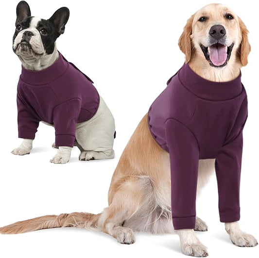IDOMIK Dog Recovery Suit, Dog Surgery Recovery Suit Front Legs, Comfy Joint Leg Sleeves After Surgery, Elbow Braces Protector for Leg Injuries & Joint Pain, Cone Collar Alternatives,Purple,M