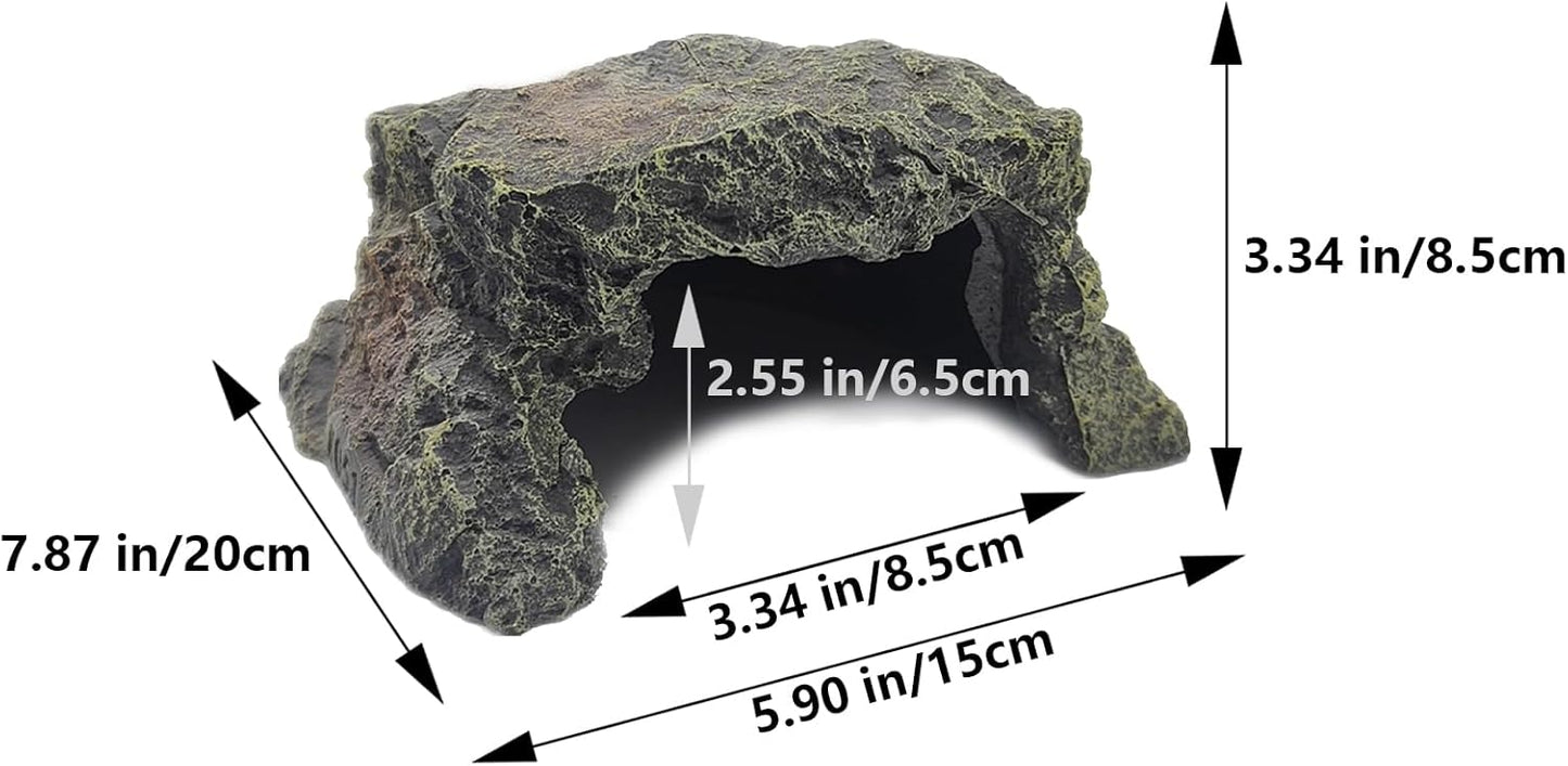 BNOSDM Reptile Hideout Rock,Tortoise Hide Cave,Resin Rock,Lizards Hideaway,Turtle Basking Platform,Reptiles Habitat Decor Tank Accessories for Bearded Dragon Gecko Snakes Chameleon Frogs