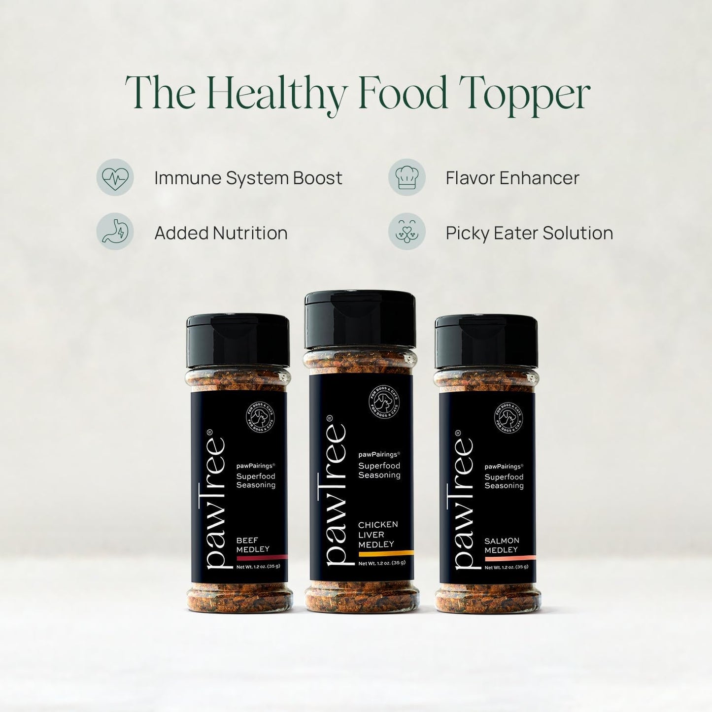 pawTree Healthy Food Toppers for Dogs & Cats - Appetite Booster with Freeze-Dried Proteins. Delicious Pet Food Seasonings and Flavor Enhancer for Picky Eaters & Appetite Stimulation (Beef)