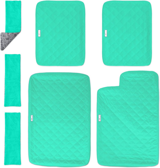 Paw Inspired Fitted Fleece Liners for Ferret Nation, Critter Nation Cage for Ferrets, Rats, Chinchillas, Hedgehogs & Other Small Animals (Green, Double Unit Set)